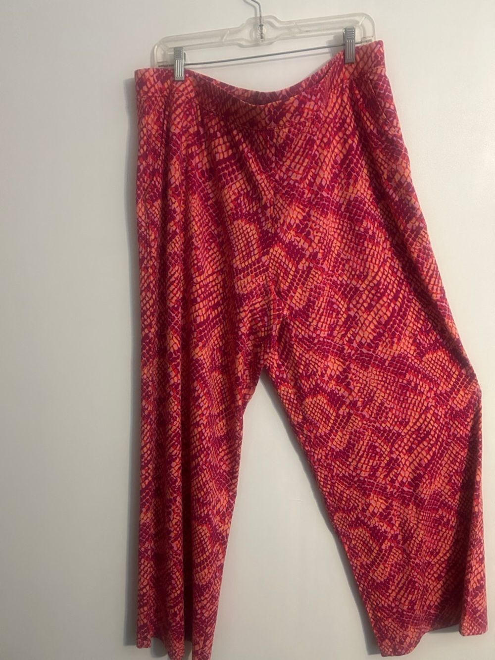 d & Co wide Leg Printed Beach Pants in Pink & Orange
